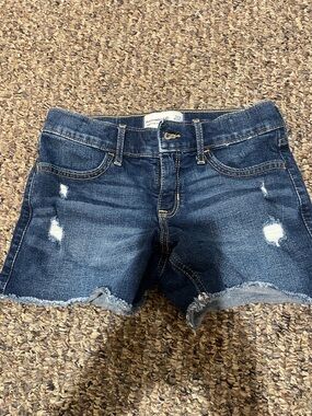 abercrombie kids Dark Blue Distressed Denim Shorts